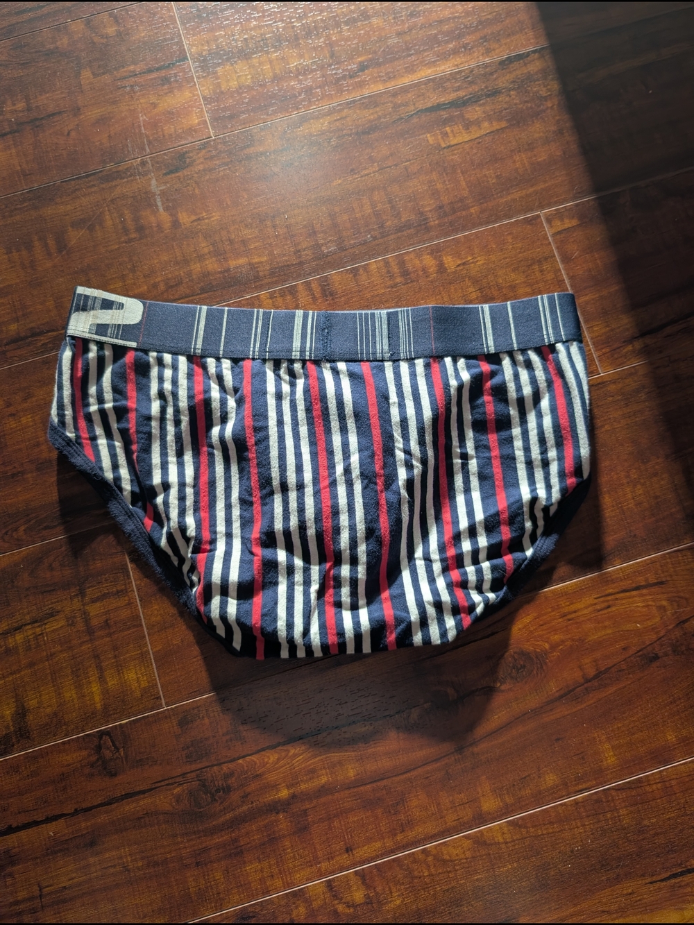 Men's Striped Briefs in Navy, Red & White - Comfortable Support - Picture 2 of 5